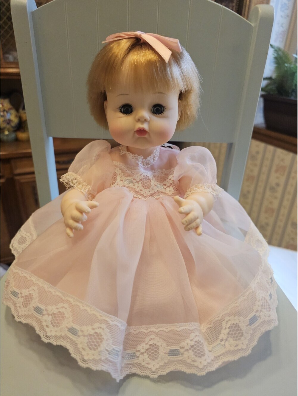 Vintage Madame Alexander "Sweet Baby" 12" Blonde Hair Blue Eyes , Original Dress